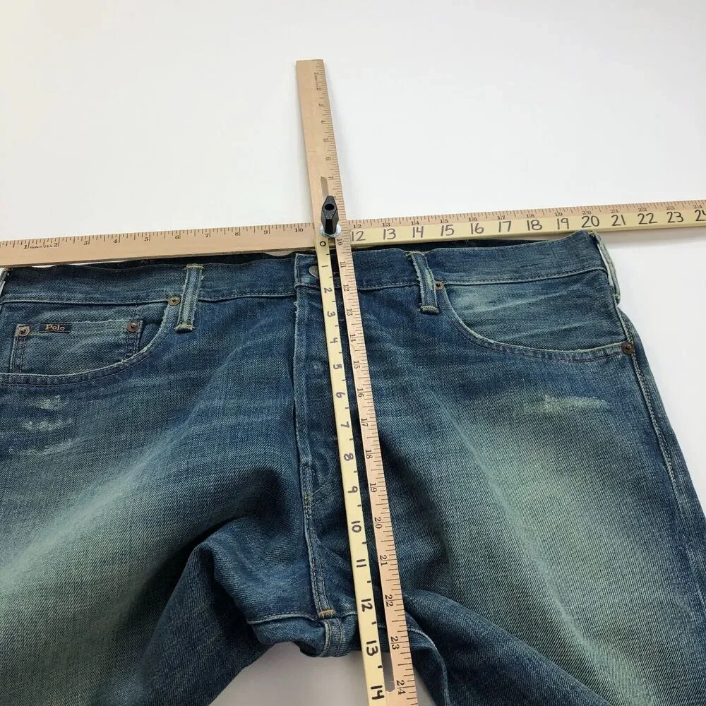Polo Ralph Lauren Tapered 38x30 (Fits 40W 30L) Mid Rise Denim Blue Jeans
